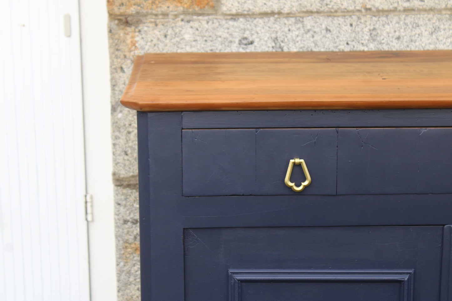 Buffet en bois massif bleu de Sèvres