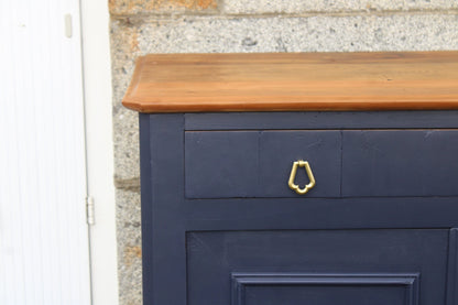 Buffet en bois massif bleu de Sèvres