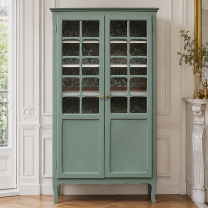 Vitrine ancienne rénovée – Vert Treillis