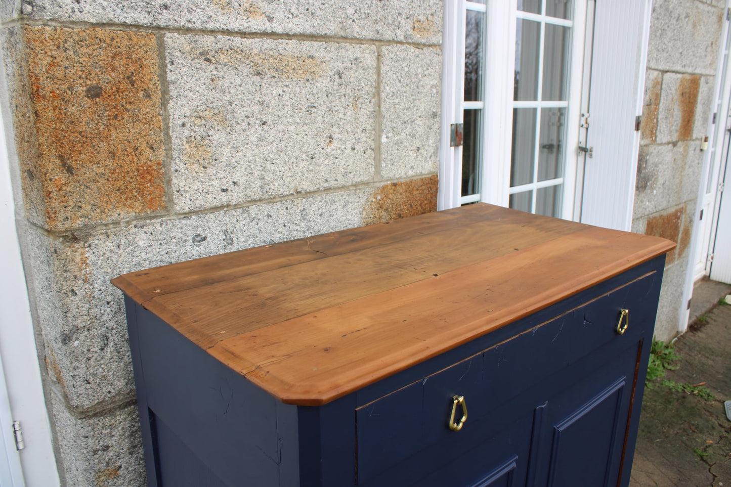 Buffet en bois massif bleu de Sèvres