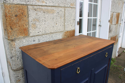 Buffet en bois massif bleu de Sèvres
