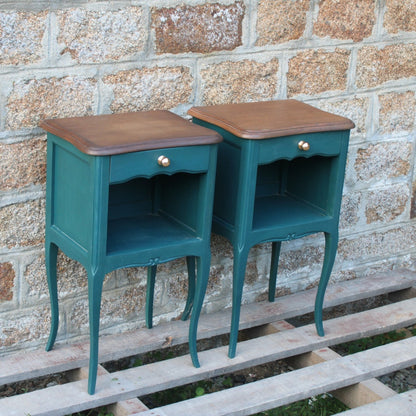 Paire de chevets bleu canard - VENDU