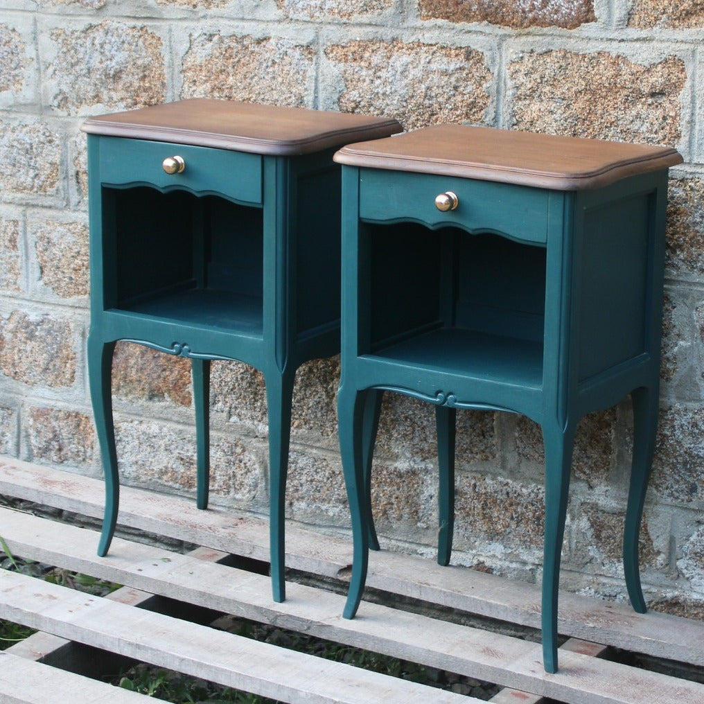 Paire de chevets bleu canard - VENDU