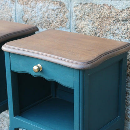 Paire de chevets bleu canard - VENDU