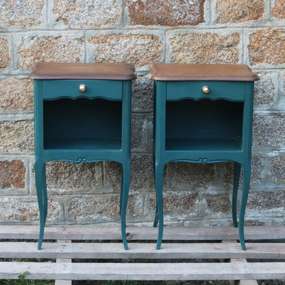 Paire de chevets bleu canard - VENDU