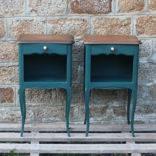 Paire de chevets bleu canard - VENDU