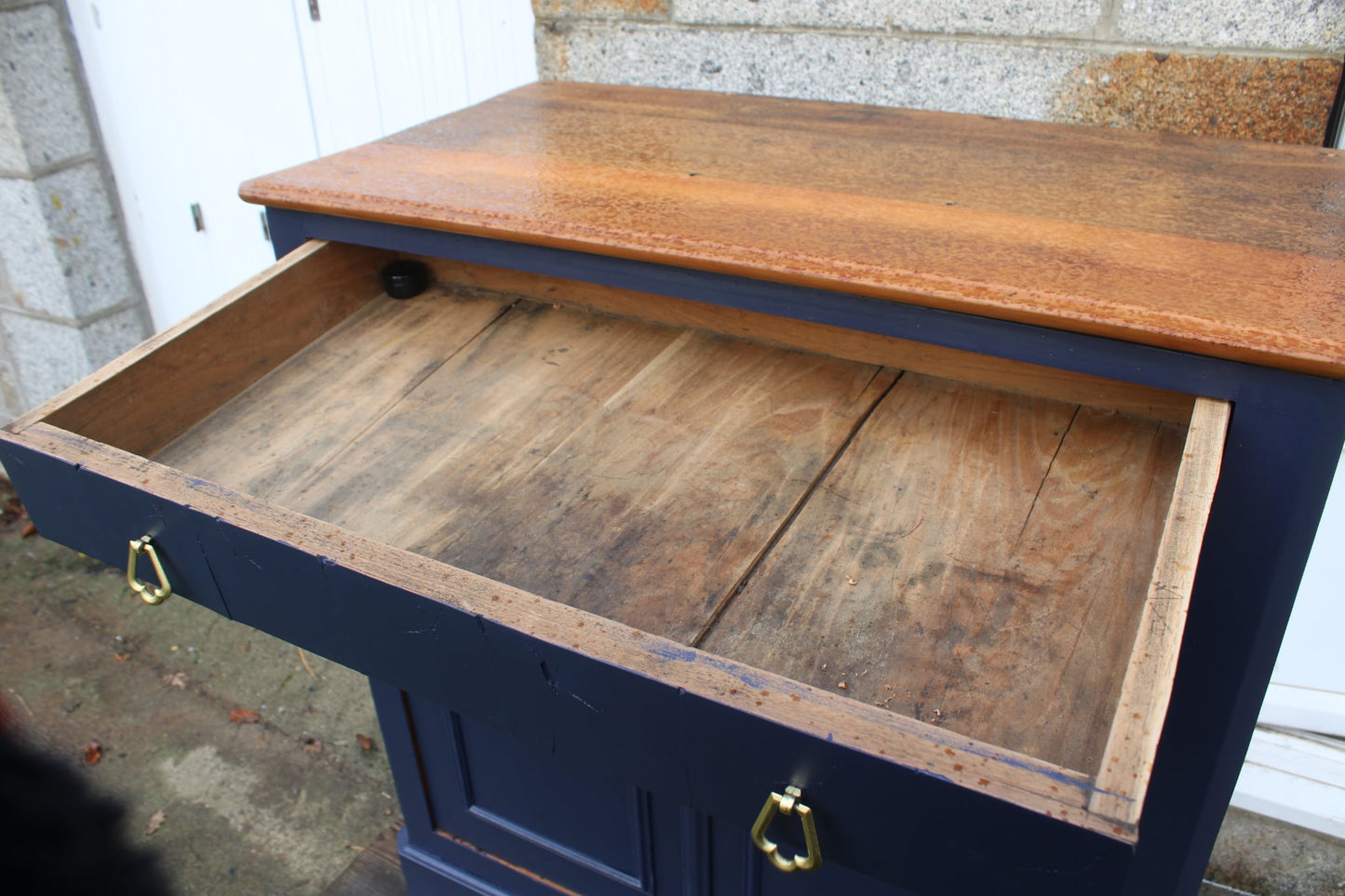 Buffet en bois massif bleu de Sèvres