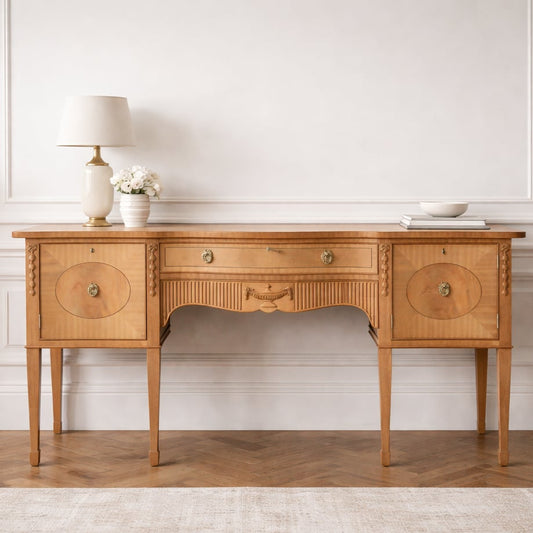 Enfilade de fabrication anglaise, d’inspiration Louis XVI Aérogommé