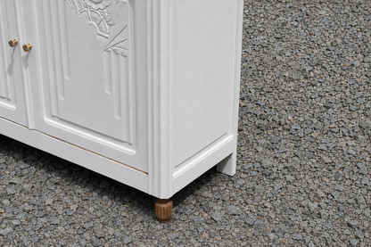 Buffet Art Déco rénové en bouleau – Plateau en chêne massif verni - VENDU