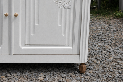 Buffet Art Déco rénové en bouleau – Plateau en chêne massif verni - VENDU