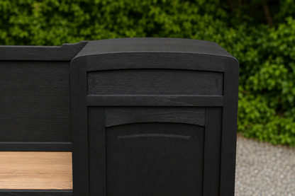 Buffet vintage revisité noir & laiton – meuble vitré esprit Art déco / parisien