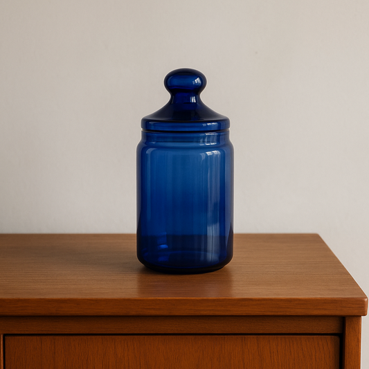 Bocal hermétique en verre bleu cobalt – Made in France