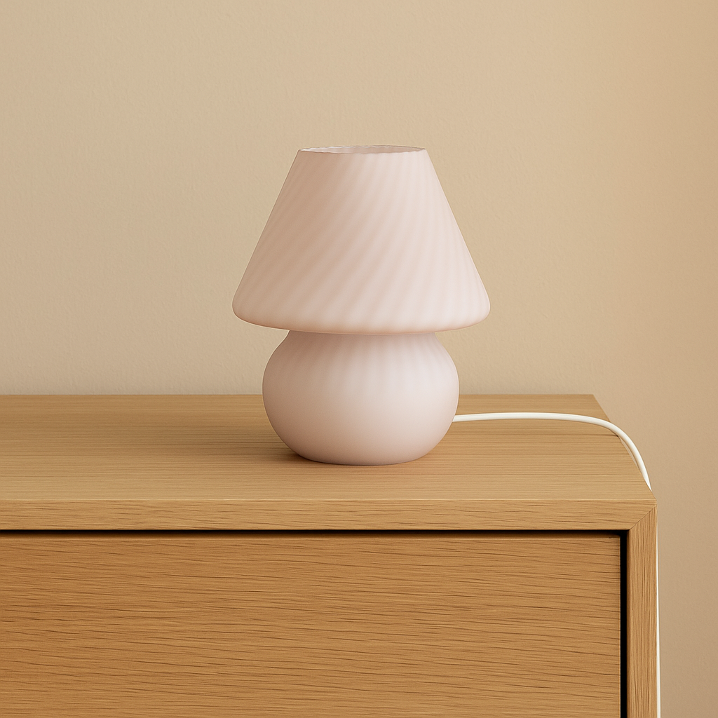 Lampe vintage en verre opalin – style Murano