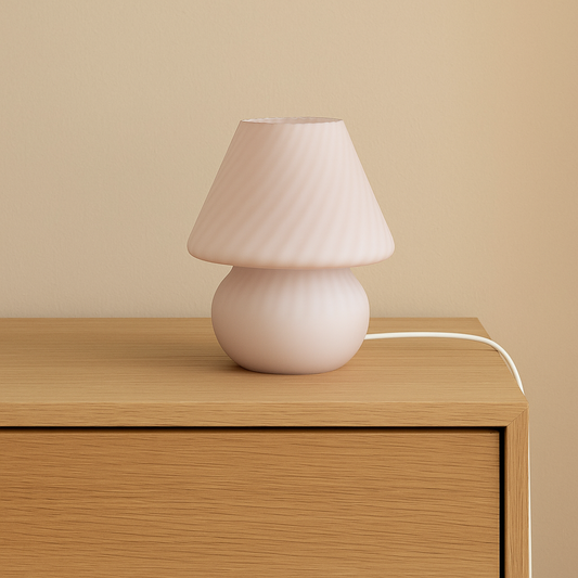 Lampe vintage en verre opalin – style Murano