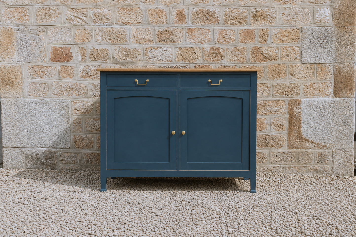 Buffet ancien type parisien rénové bleu & bois - VENDU