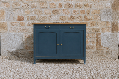 Buffet ancien type parisien rénové bleu & bois - VENDU