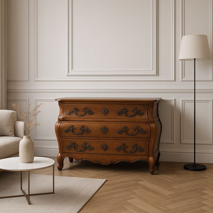 Commode galbée de style Louis XV dite “tombeau” - VENDU