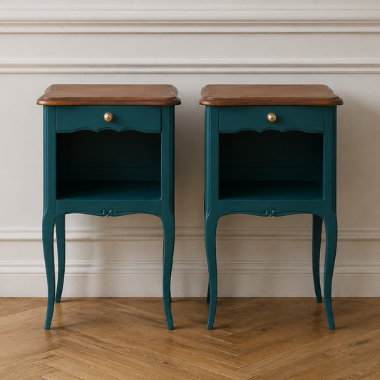 Paire de chevets bleu canard - VENDU