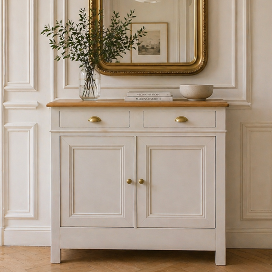 Buffet campagne ancien blanc cassé - Projet sur Mesure