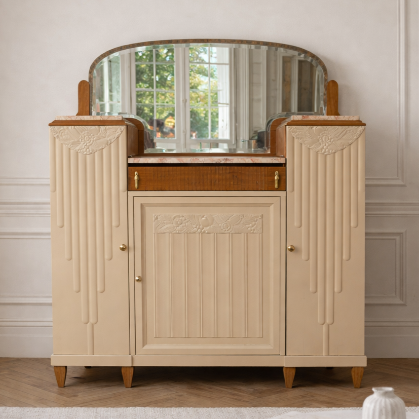 Buffet Art Déco Beige Quai de Seine - VENDU