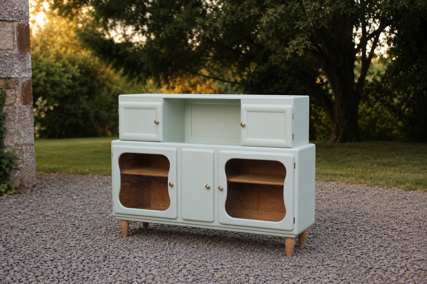 Buffet Mado vintage rénové – Vert Céladon Libéron - VENDU