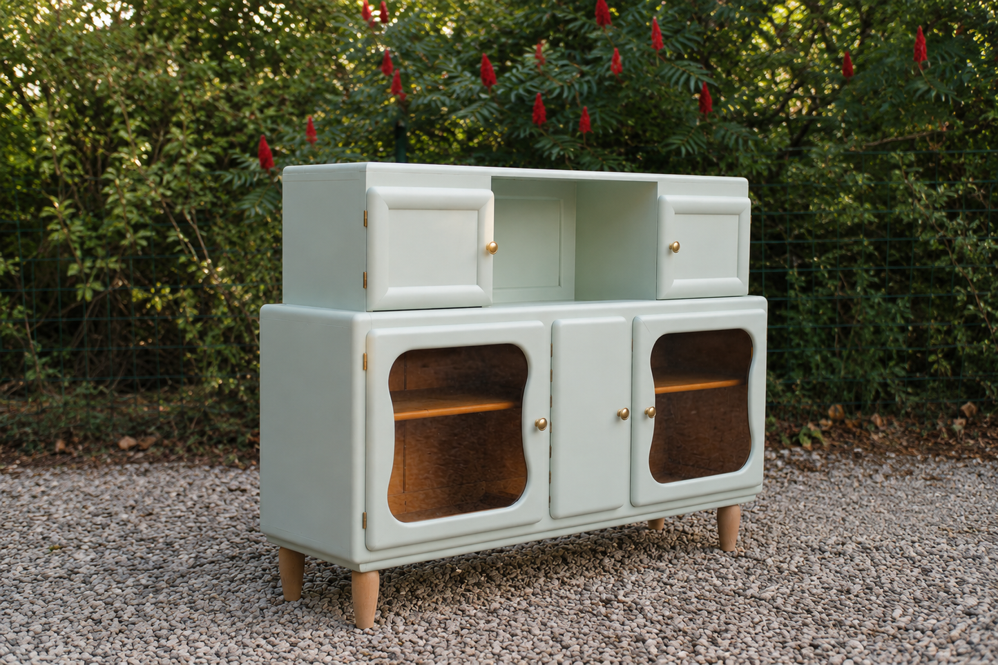 Buffet Mado vintage rénové – Vert Céladon Libéron - VENDU