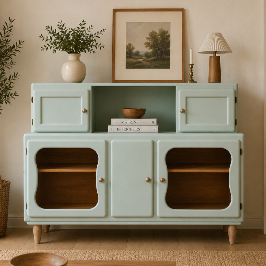 Buffet Mado vintage rénové – Vert Céladon Libéron - VENDU