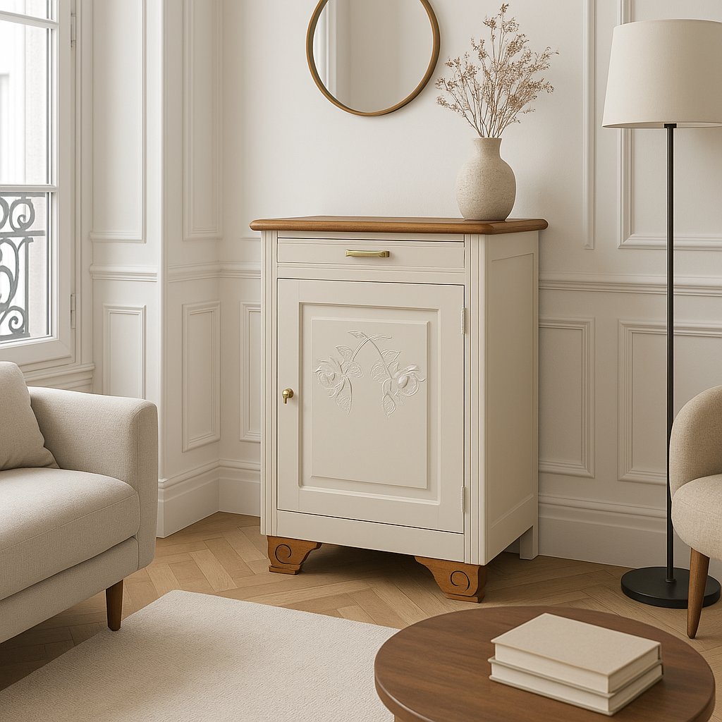Confiturier Art Déco rénové – Camomille Libéron & plateau bois brut – VENDU
