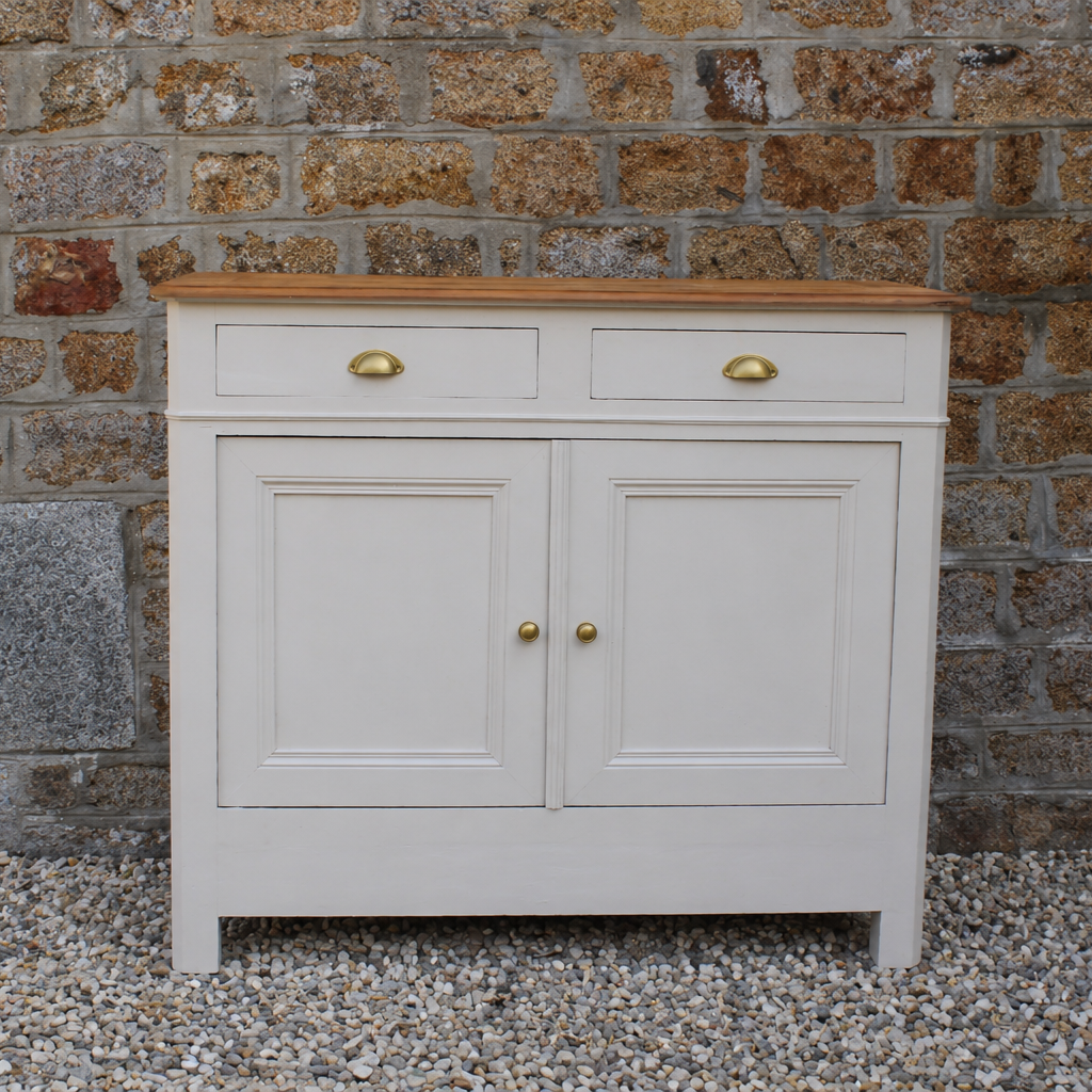 Buffet campagne ancien blanc cassé - Projet sur Mesure