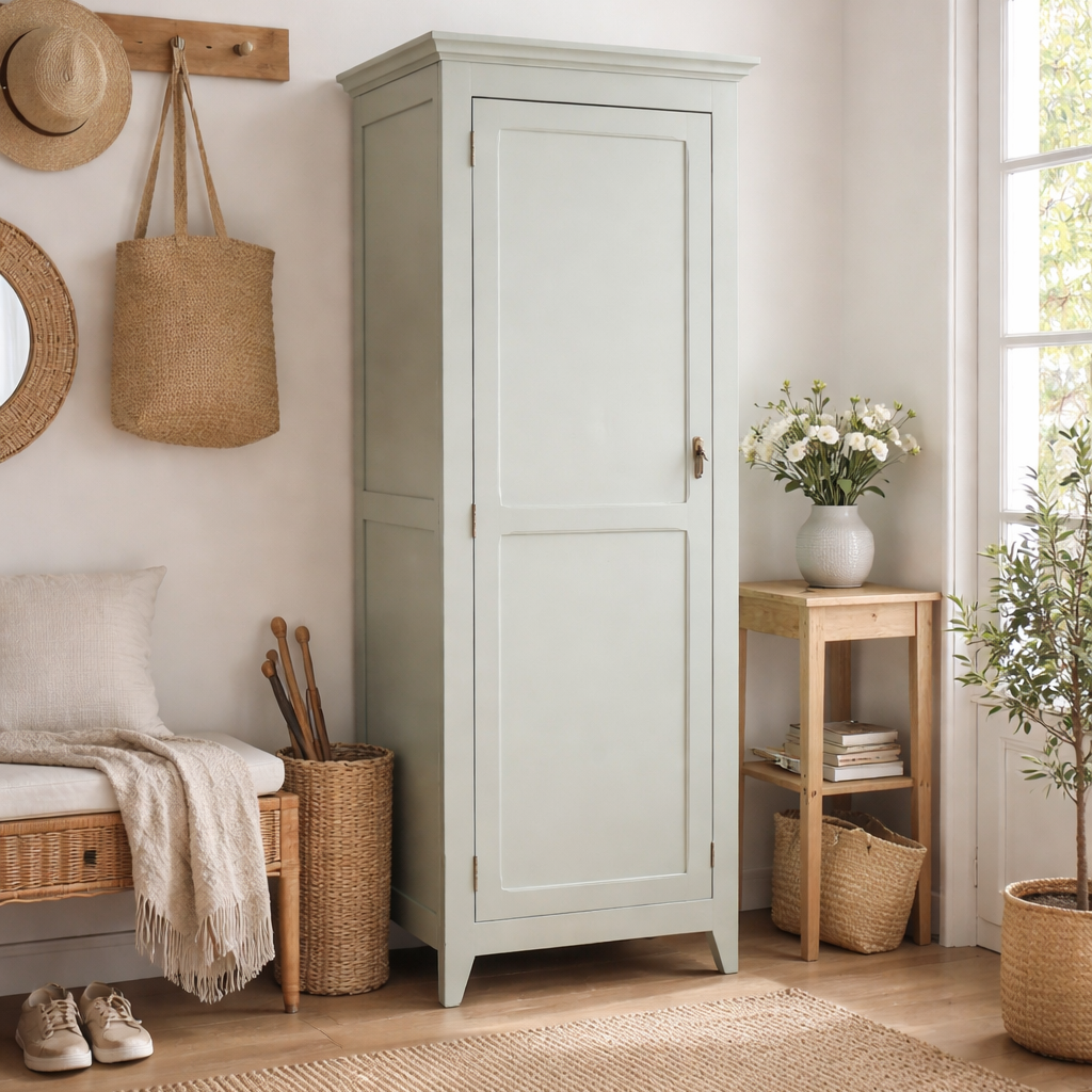 Bonnetière ancienne rénovée – Vert amande ID Éco & intérieur papier peint végétal – VENDU