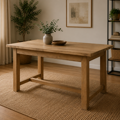 Table de ferme en chêne massif – 4 à 6 convives