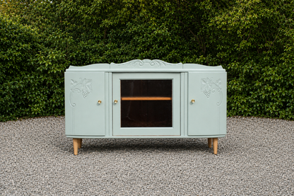 Enfilade Art Déco en bois massif – Vert de gris – 140 cm