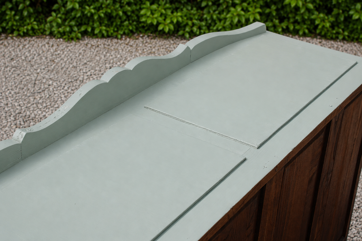 Enfilade Art Déco en bois massif – Vert de gris – 140 cm