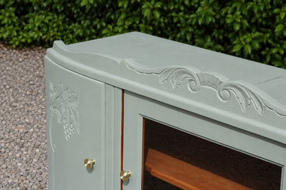 Enfilade Art Déco en bois massif – Vert de gris – 140 cm