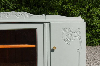 Enfilade Art Déco en bois massif – Vert de gris – 140 cm