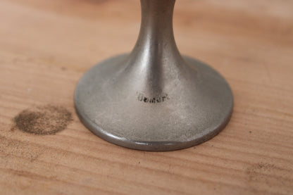 Soliflore vintage Damart en métal argenté – vase bougeoir design années 70