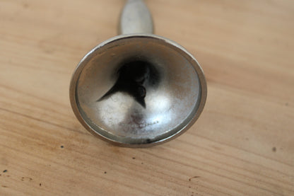 Soliflore vintage Damart en métal argenté – vase bougeoir design années 70