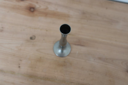 Soliflore vintage Damart en métal argenté – vase bougeoir design années 70