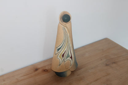 Grande sculpture en céramique vintage signée – Silhouette abstraite moderniste – Années 60/70 – 42 cm