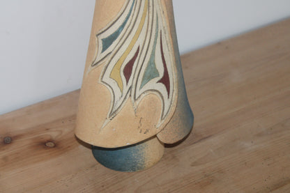 Grande sculpture en céramique vintage signée – Silhouette abstraite moderniste – Années 60/70 – 42 cm