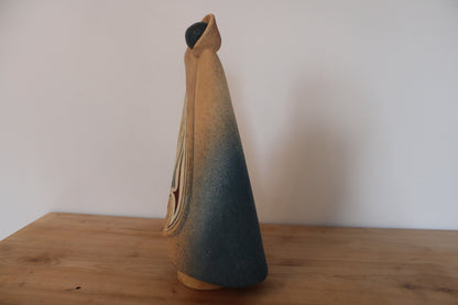 Grande sculpture en céramique vintage signée – Silhouette abstraite moderniste – Années 60/70 – 42 cm