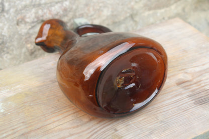 Superbe pichet en verre soufflé bullé, façon Biot