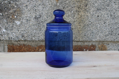 Bocal hermétique en verre bleu cobalt – Made in France