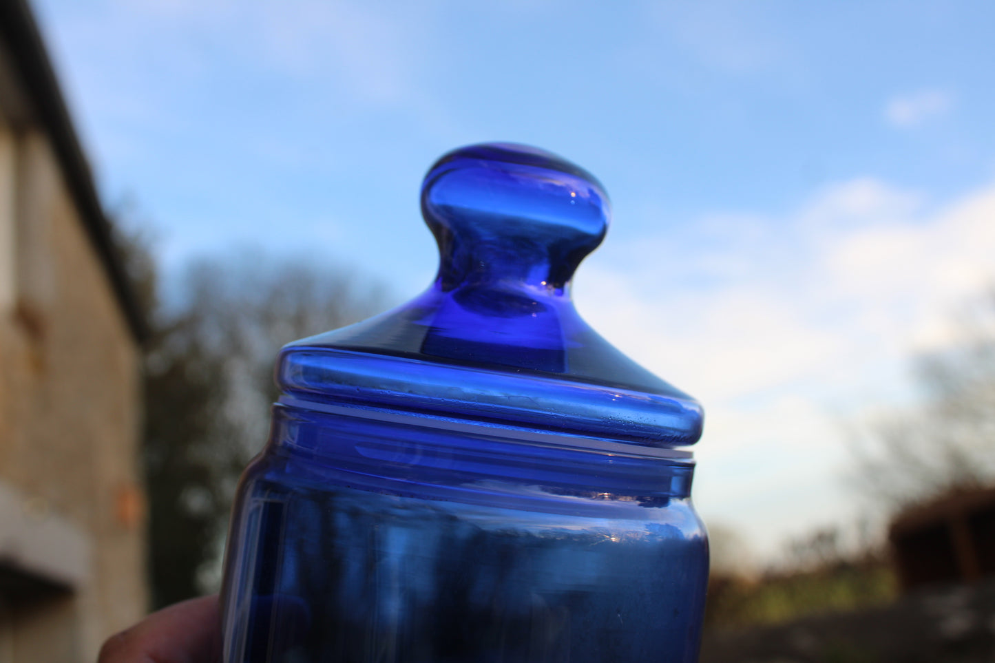 Bocal hermétique en verre bleu cobalt – Made in France
