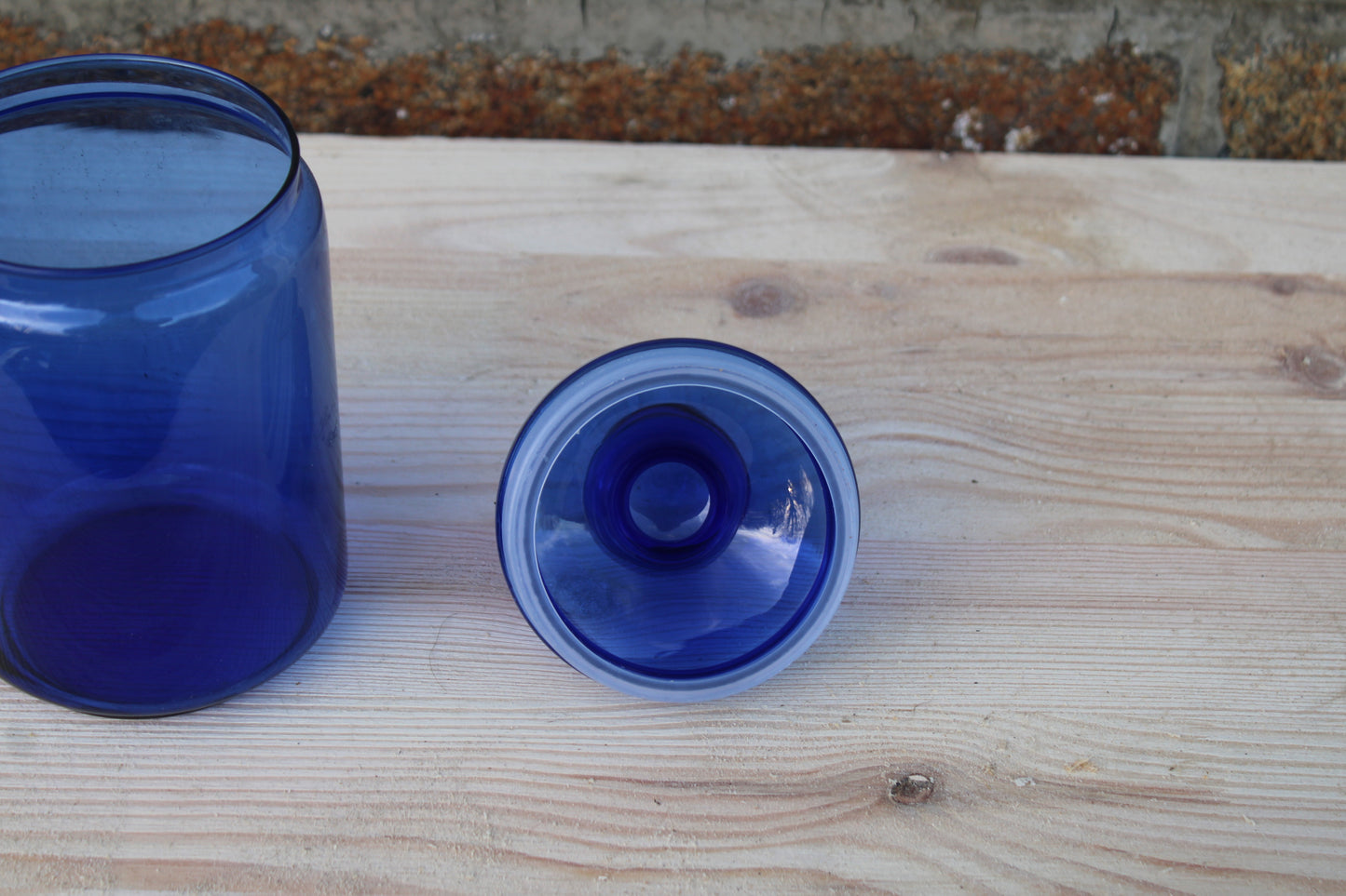 Bocal hermétique en verre bleu cobalt – Made in France