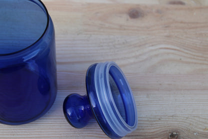 Bocal hermétique en verre bleu cobalt – Made in France