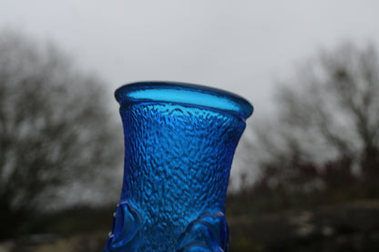 Vase vintage en verre bleu – Constantin – Made in Italy