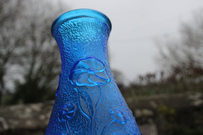 Vase vintage en verre bleu – Constantin – Made in Italy