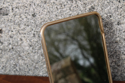 Petit miroir vintage à poser – cadre métal doré style barbier