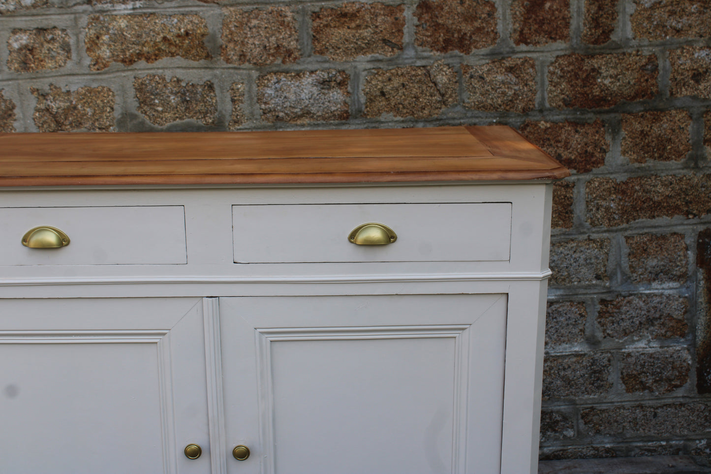 Buffet campagne ancien blanc cassé - Projet sur Mesure
